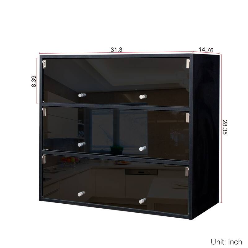Roomfitters Shoe Storage Cabinet, Modern Glass Door Shoe Box with RGB Light Display for Entryway or Closet