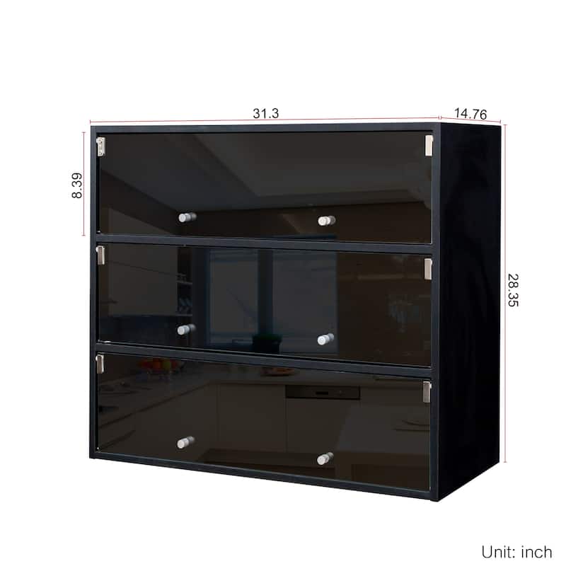 Shoe Box with LED Light, 3 Tiers Glass Door Shoe Cabinet, Shoe Organizer Storage Box Shoe Rack, Up to 9 Pairs of Shoes