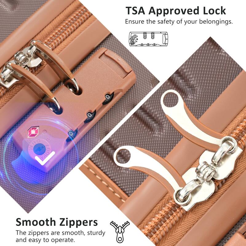 7 Pcs Hardshell Luggage Set w/TSA Lock, 360° Spinner Wheels, Lightweight Durable Travel