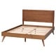 preview thumbnail 24 of 31, Jiro Platform Bed - Mid-Century Modern Wood Bed Frame with Panel Headboard and Angled Legs for Bedroom or Guest Room
