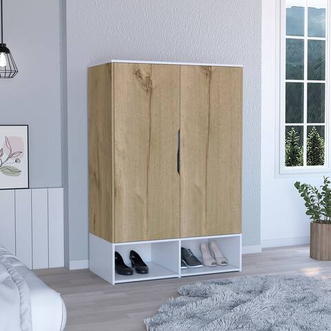 Boahaus Gera Armoire (White-Brown)