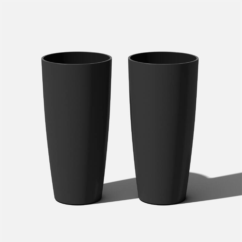 Veradek Pure Series Selena 28" Planter - 28 inch - 2 Pack - Black