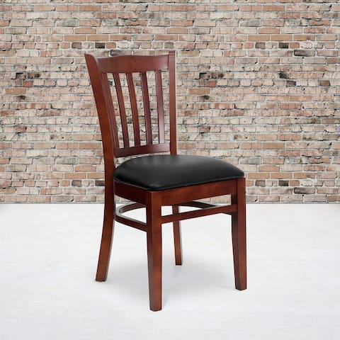 Vertical Slat Back Wooden Restaurant Chair - 17.5"W x 20.75"D x 34.5"H