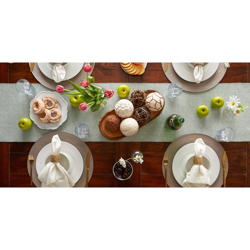 DII Mineral Eco-Friendly Chambray Fine Ribbed Table Runner 13x72 inches