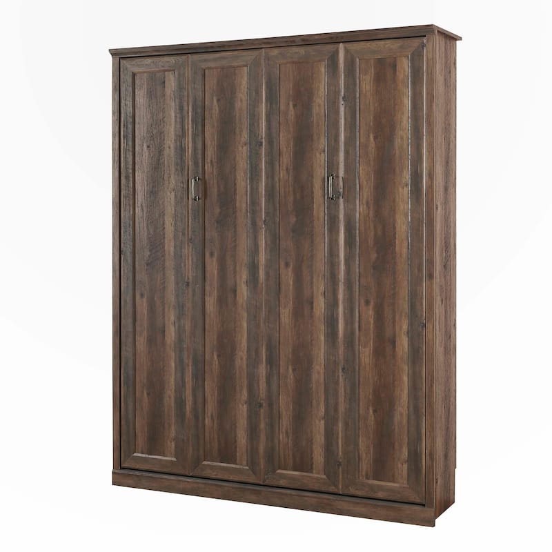 Queen Size Murphy Wall Bed Cabinet Space-Saving Bed for Guest Room