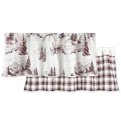 Paseo Road by HiEnd Accents White Pine Quilted Valance, 18" x 56", White, 1PC