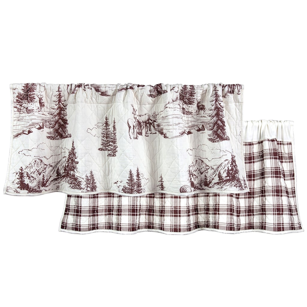 Paseo Road by HiEnd Accents White Pine Quilted Valance, 18" x 56", White, 1PC