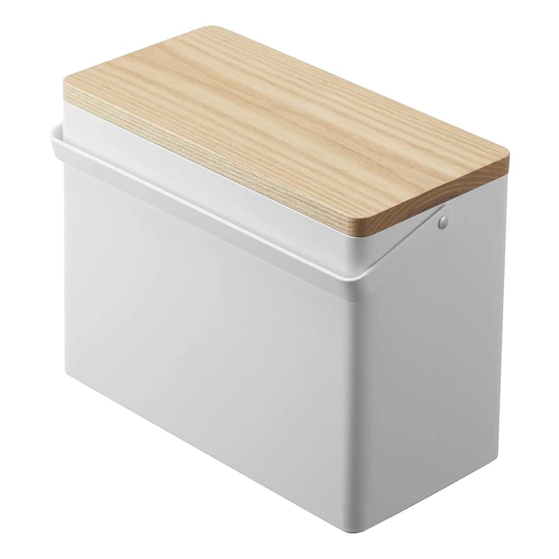 Yamazaki Home Odds-and-Ends Organizer, Steel and Wood - L 5.51 x W 10.63 x H 7.68 inches