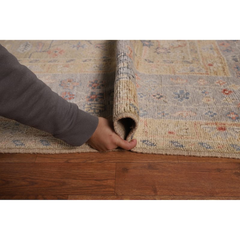 Vegetable Dye Oushak Oriental Large Area Rug Hand-Knotted Wool Carpet - 9'11"x 14'3"