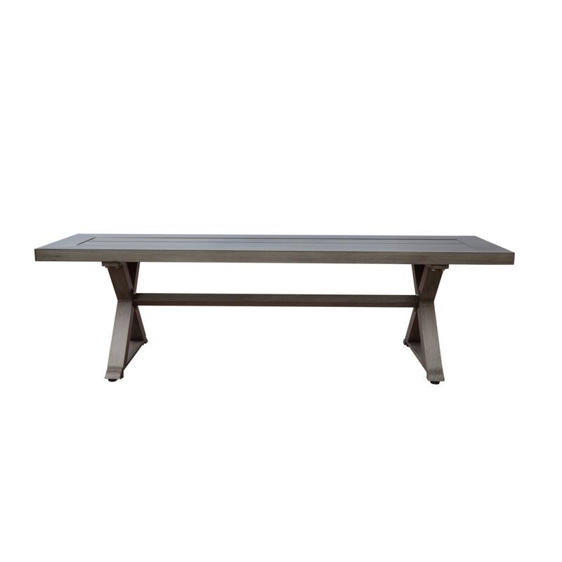 Aluminum Frame Patio Bench Outdoor Bench Accent Bench - Dark Gray