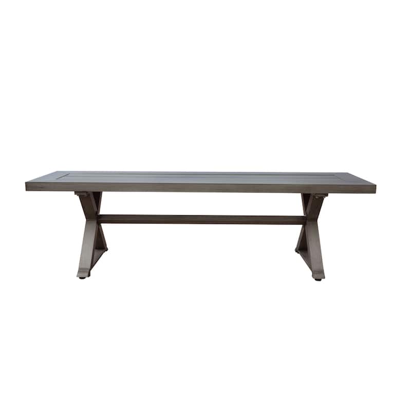 Landau Modern Outdoor Aluminum Dining Bench by Christopher Knight Home