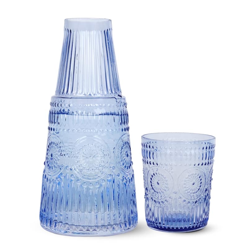 Elle Decor Bedside Water Carafe with Tumbler Set Pitcher - 33 oz