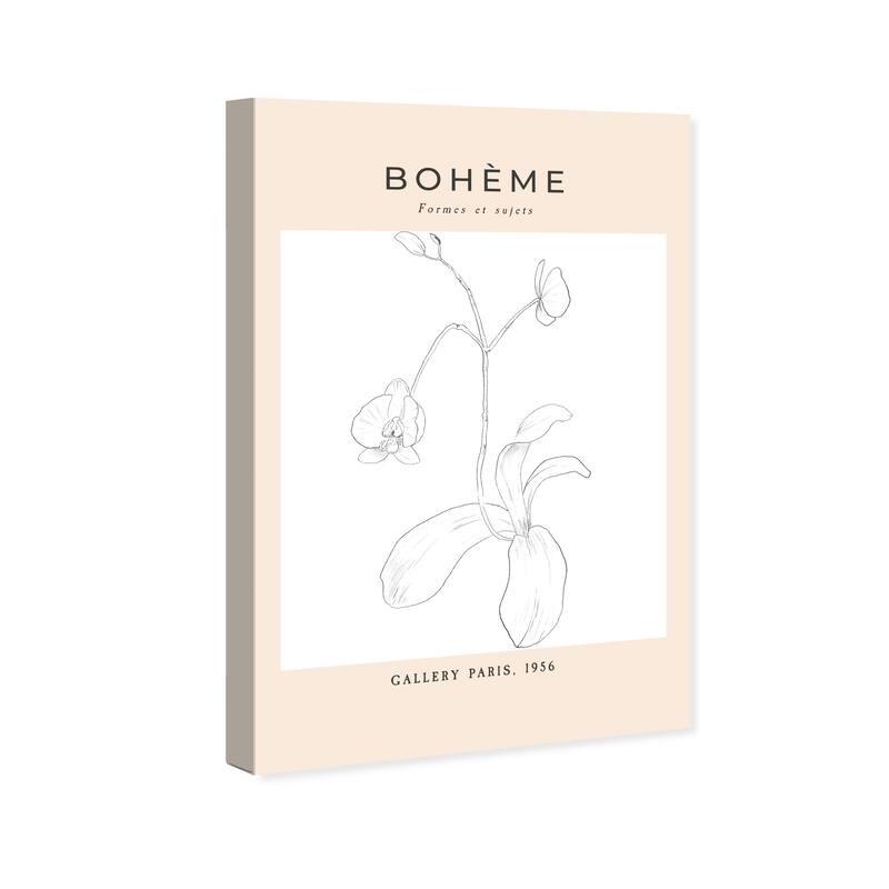 Wynwood Studio Canvas Floral and Botanical Boheme Orchid White and Modern & Contemporary Wall Art Canvas Print - White, Black