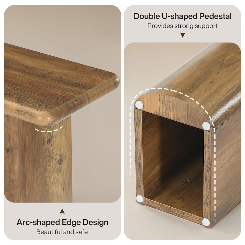 63-Inch Long Console Table, Industrial Wood Rectangular Sofa Table