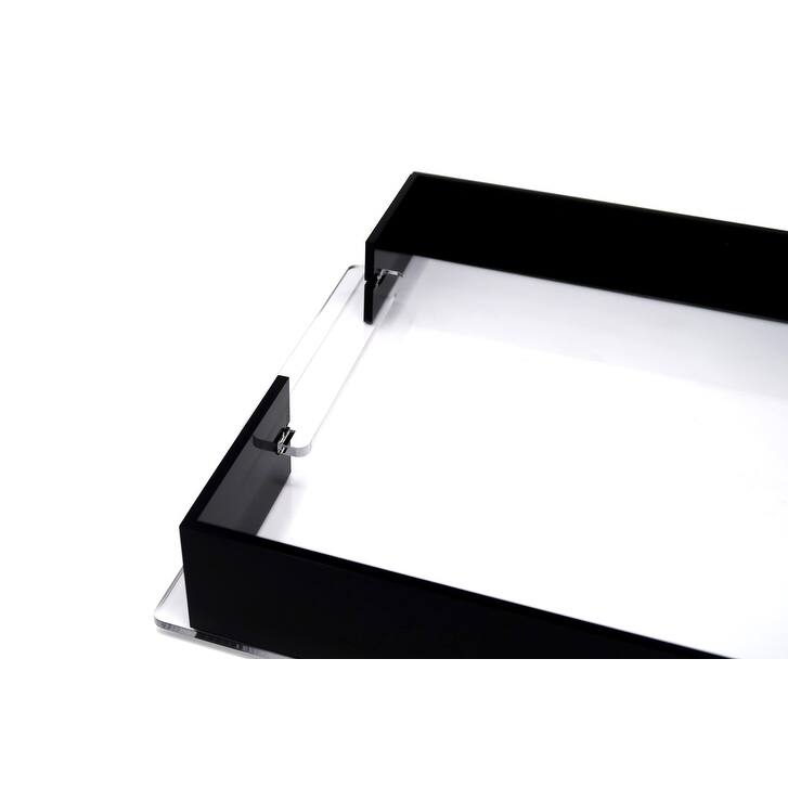 Rectangle Acrylic Serving Tray with Gold Sides, 17.75"L x 11.75"W
