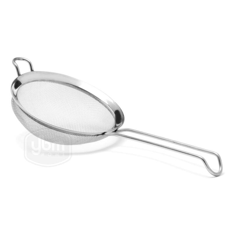 YBM Home Stainless Steel Fine Mesh Strainer Colander Sieve with Handle for Rinsing Grains Beans Rice Fruits - 8 inch
