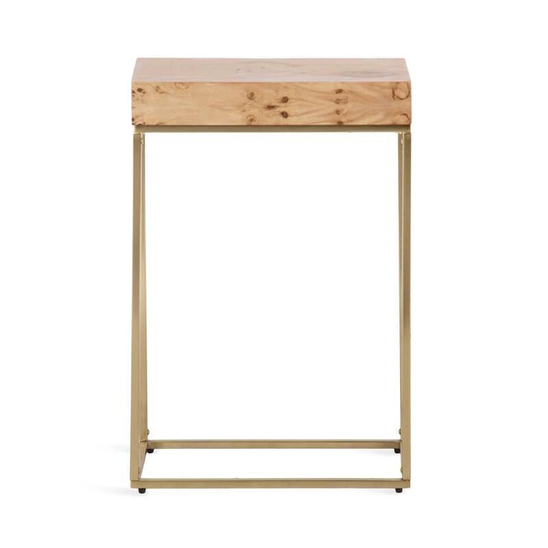 Kate and Laurel Karlsen Wood and Metal Slim Side Table