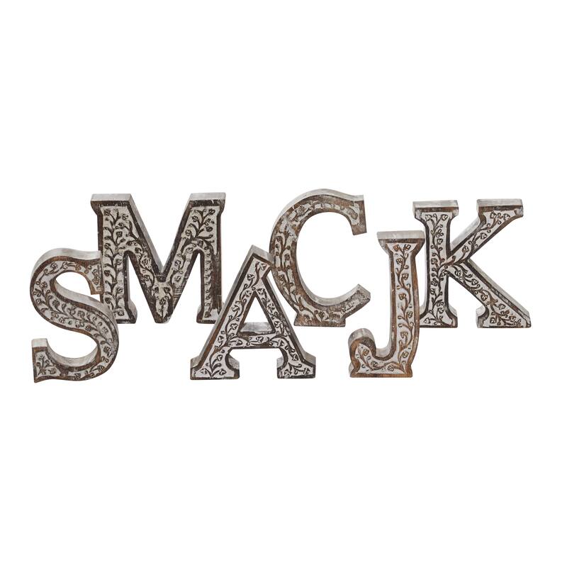Wood Traditional Decorative Sign (Set of 6) - S/6 8"H