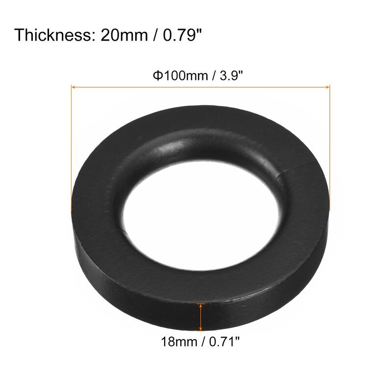 2Pcs 4Inch Wooden Rings Ring Hanger Closet Circle for Shop Scarf Pants - Black