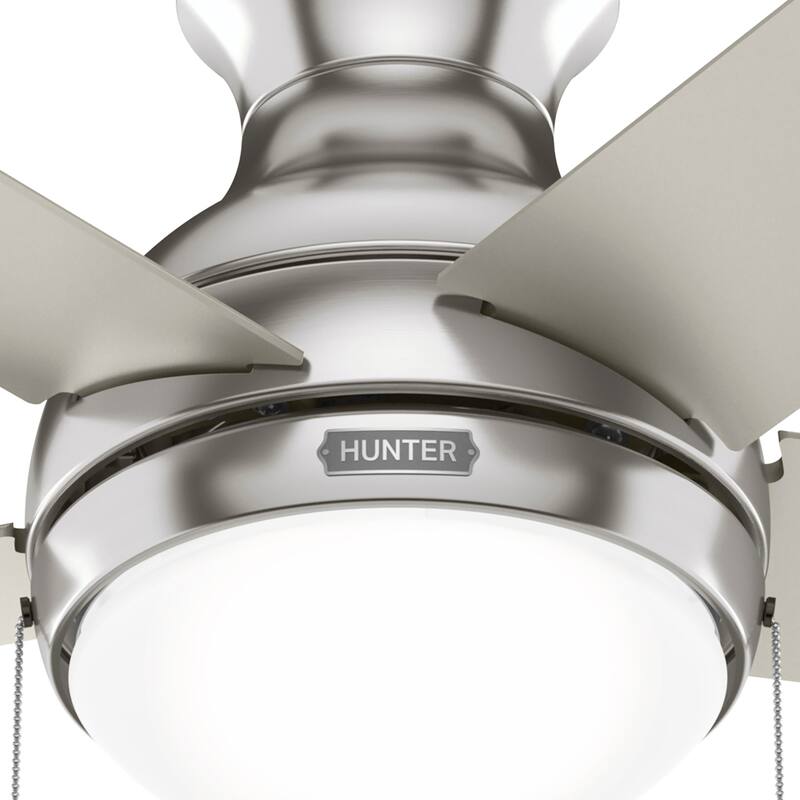 Hunter 44" Aren Low Profile Ceiling Fan with LED Light, Pull Chain