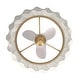 preview thumbnail 15 of 16, 29" Brass Faux Silk Modern Cloud Dimmable Caged Fandelier Ceiling Fan with LED Light and Remote - 29.3" W x 29.3" D x 17.3" H