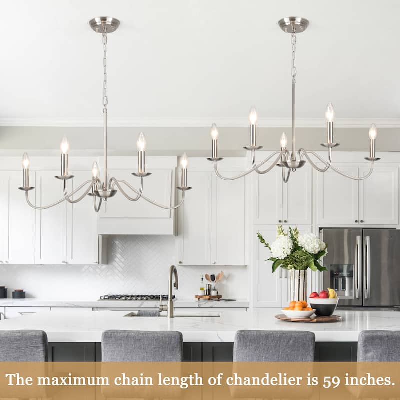 5-Light Rustic Farmhouse Candle Chandelier for Bedroom, Kitchen, Living Room and Foyer