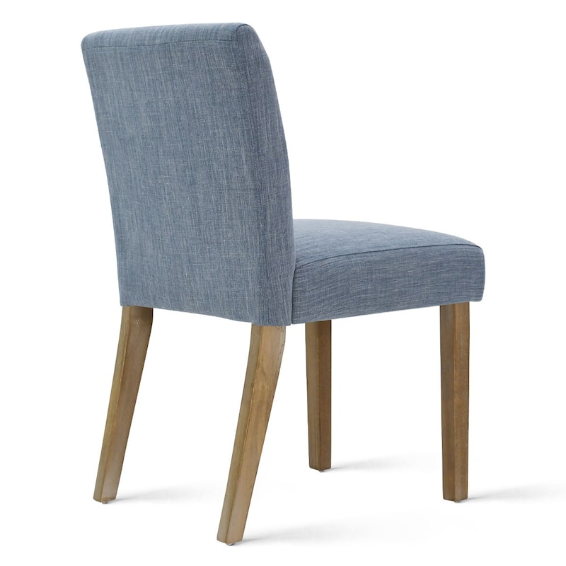 Parsons Dining Chairs with Linen Upholstery and Solid Wood Legs