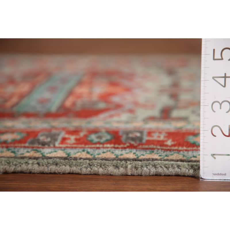Green Heriz Serapi Indian Runner Rug Handmade Wool Carpet - 2'7"x 7'7"