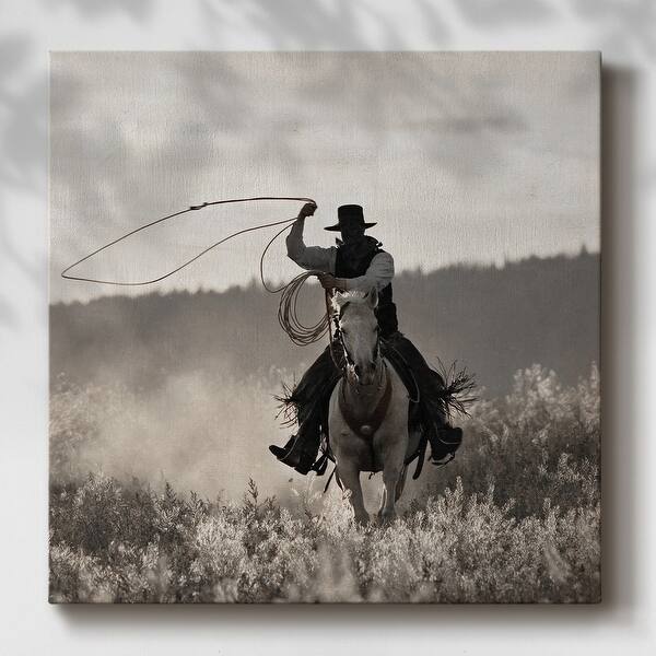 slide 2 of 5, Ponderosa Cowboy-Gallery Wrapped Canvas 16 x 16