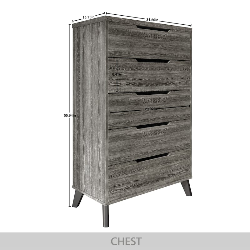 CraftPorch Chic and Vintage Wooden Chest with 5 drawers