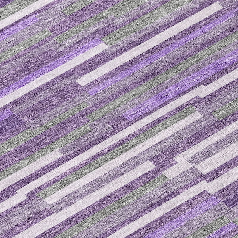 Machine Washable Indoor/ Outdoor Chantille Modern Stripes Rug