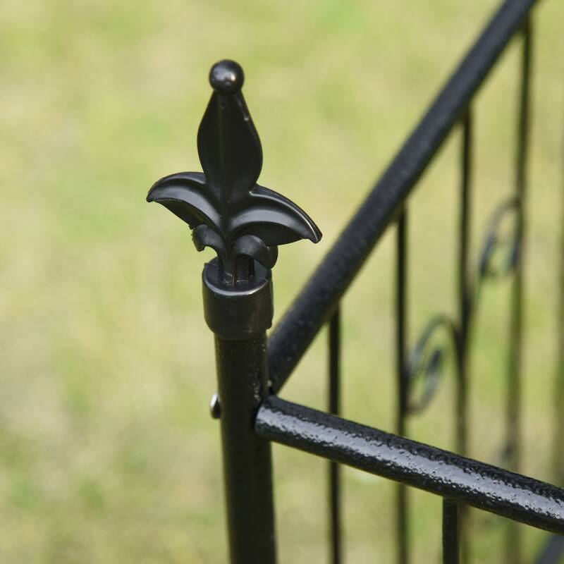Outsunny 7.2' Metal Garden Arbor Arch Gate with 2 Side Planter Boxes, Climbing Vine Frame, & Double Door Design