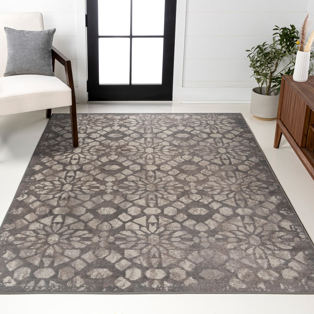 JONATHAN Y Scala Ornate Geometric Tile Area Rug