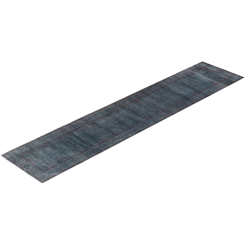 Contemporary Overdyed Wool Hand Knotted Runner - 2' 6" x 11' 10"