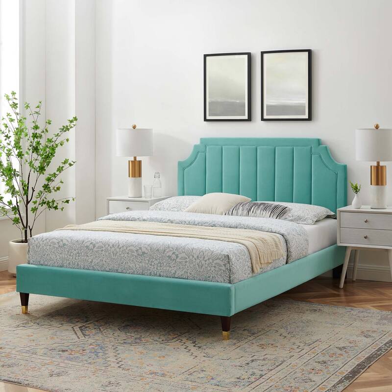 Sienna Performance Velvet Full Platform Bed