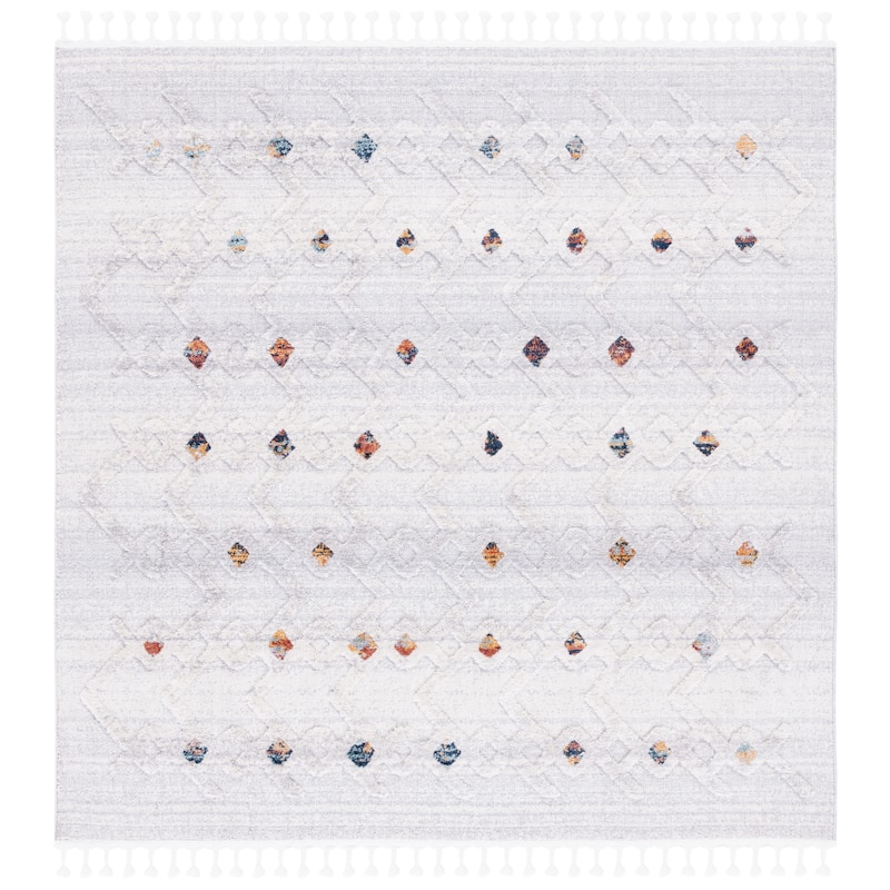 SAFAVIEH Handmade Marrakech Arnisa Traditional Rug - 6'7" Square - Grey/Light Grey