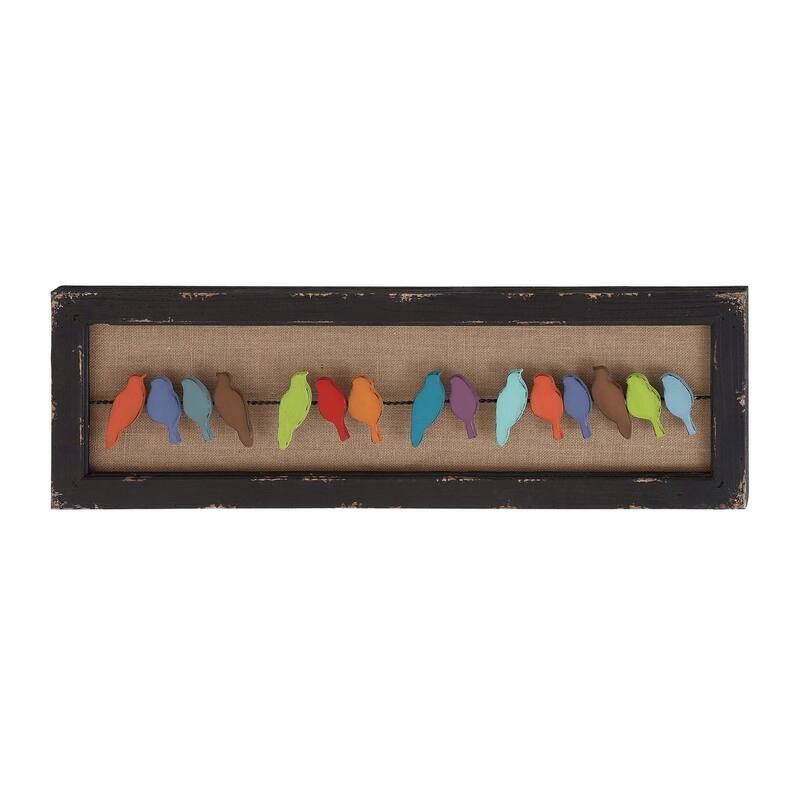 Multi Colored Wooden Bird Home Wall Decor