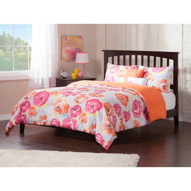 Rustic Platform Bed with Charger - Solid Wood Bed Frame - Modern Style Bed - 77" L x 57.75" W