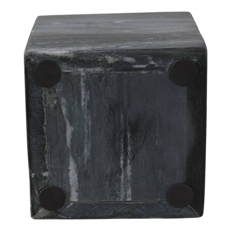 Marble Stone Storage Sculpted Design and Sleek Vertical Grooves - 4.0"