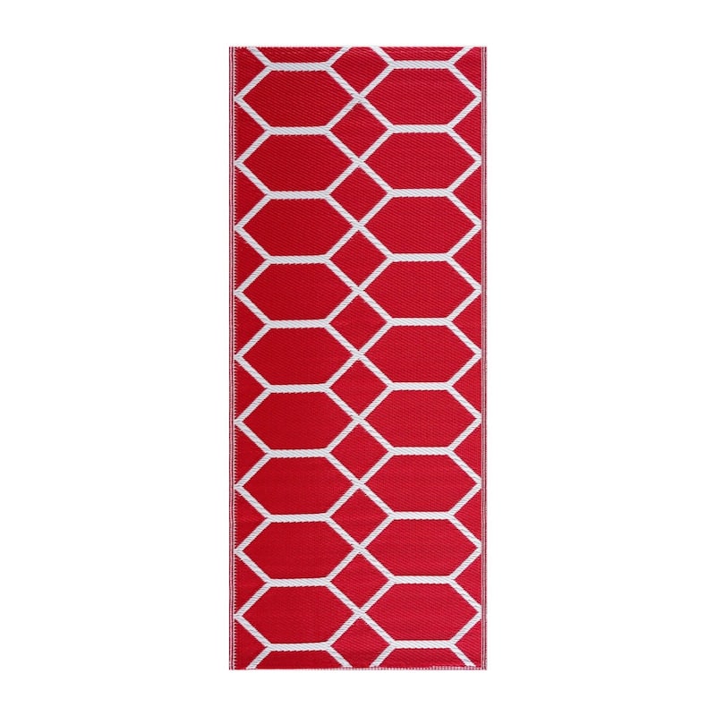 Playa Rug Outdoor Recycled Reversible Plastic Folded Mat/Rug Milan Collection Lightweight & Weather, Water and UV Resistant