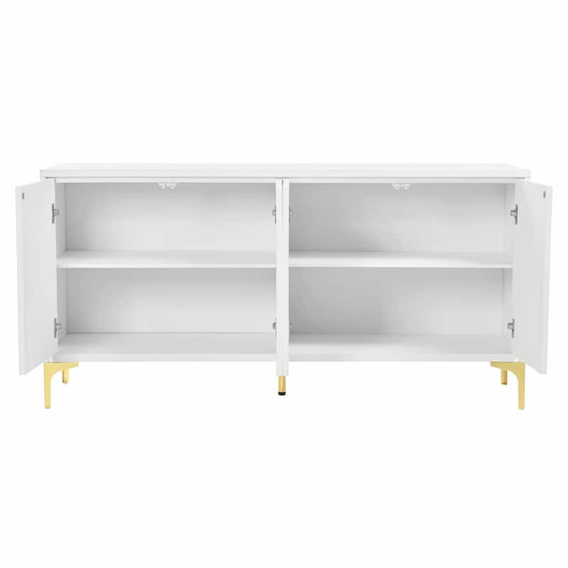 Unique Texture Four-Door Sideboard, Multi-Functional Storage Cabinet