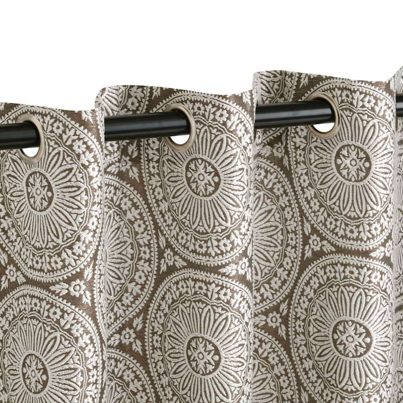Superior Varnie Jacquard Grommet Room Darkening Curtain Panel (Set of 2)