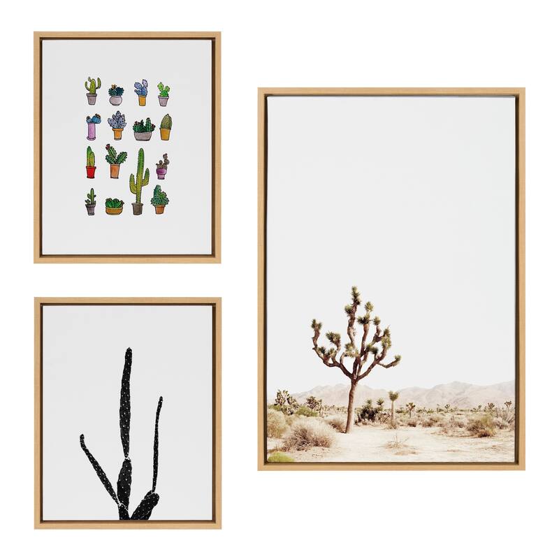 Kate and Laurel Sylvie Josuha Tree Canvas Art Set by Various Artists - 3 Piece Set