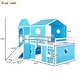 preview thumbnail 1 of 24, Full Bunk Bed with Slide & Tower - Semi-Enclosed for Storage & Play Blue