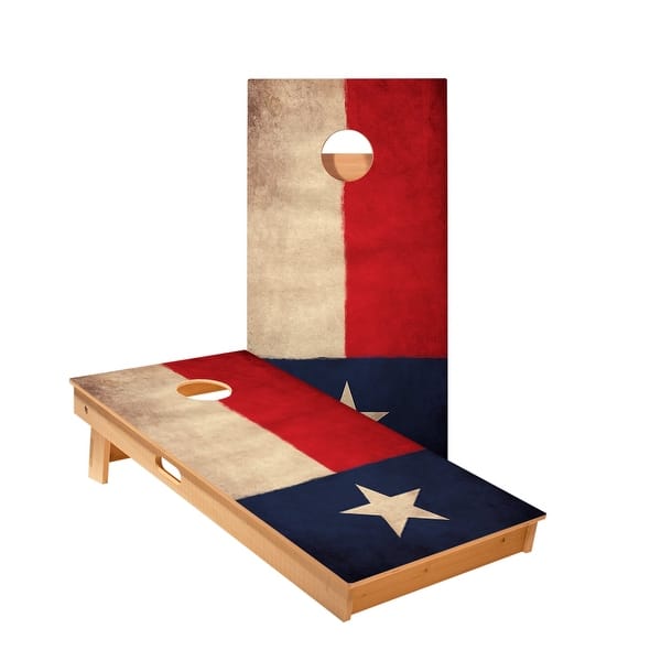slide 2 of 5, Vintage Texas Flag Longhorn Cornhole Boards NO Bags - Add Board Lights