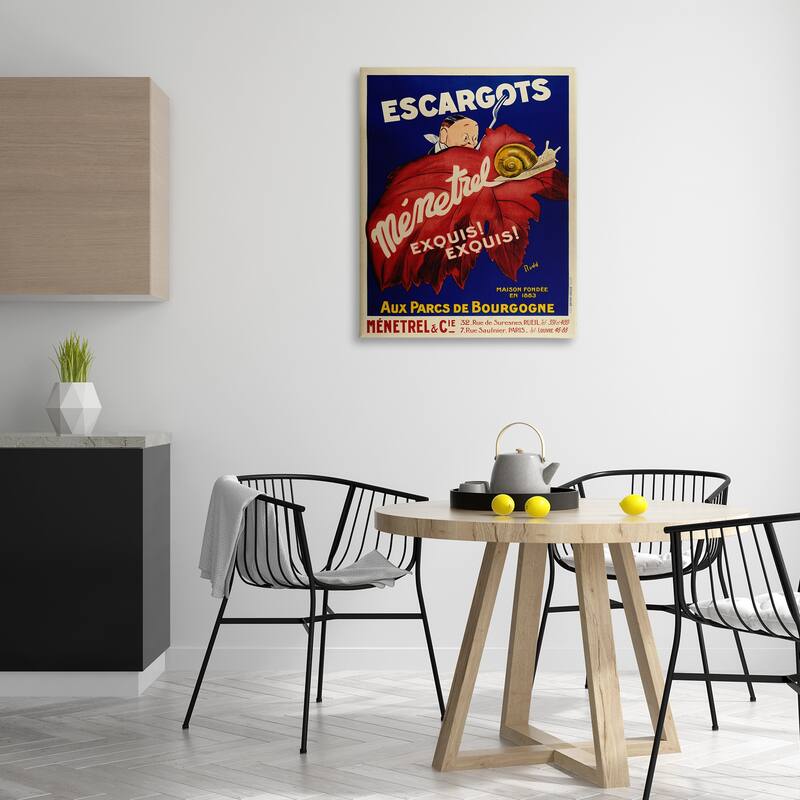 Stupell Vintage Escargots Advertisement Canvas Wall Art Design By Marcus Jules