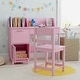preview thumbnail 5 of 8, Gymax Kids Study Desk & Chair Set w/Chair 2 Storage Cabinets Drawer 4