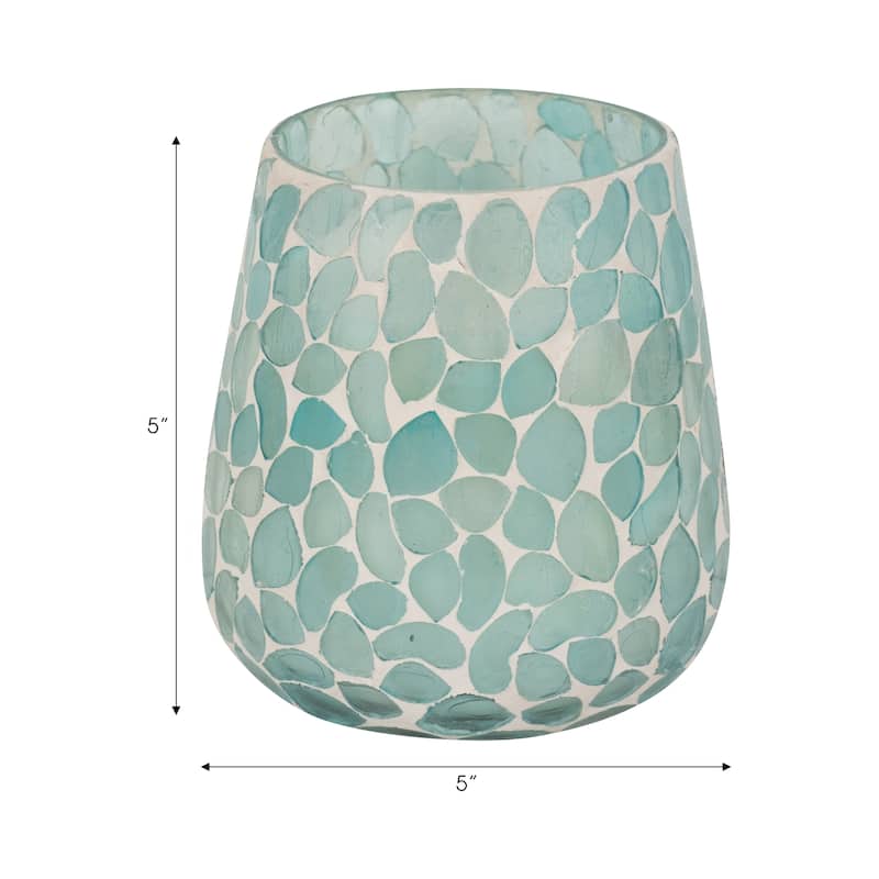 Sagebrook Home Glass, 5" High 18 Oz Mosaic Scented Candle - 5" x 5" x 5"