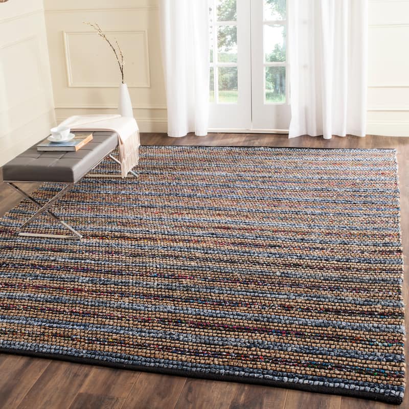 SAFAVIEH Handmade Cape Cod Keiko Bohemian Jute Rug - 6' x 9' - Blue/Multi