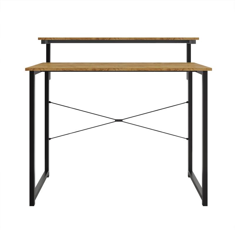 CraftPorch Minimalist 39-Inch Metal Computer Desk With Shelf